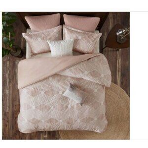 Ink+Ivy Ellipse Jacquard Cotton 3-Pc. Duvet Cover Set, King/Cal. King - Blush